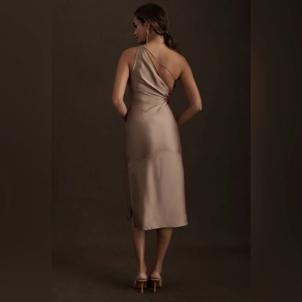 BHLDN midi Dress x Carly Cushnie by sold by Anthropologie Color:Bronze Size 10 - Picture 2 of 5